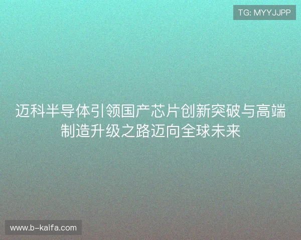 迈科半导体引领国产芯片创新突破与高端制造升级之路迈向全球未来